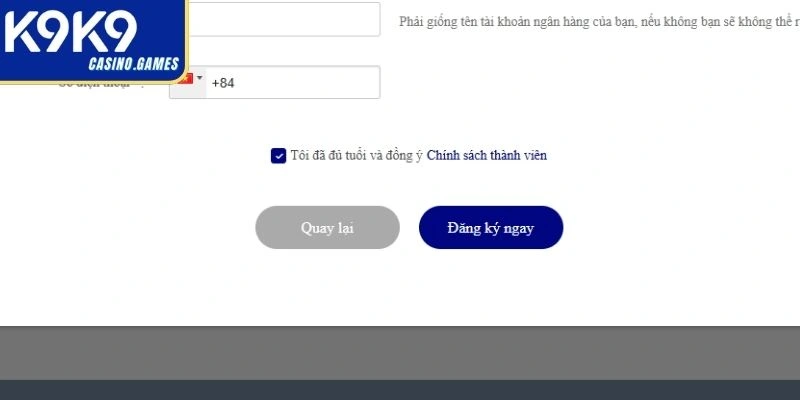 Độ tuổi hợp lệ đăng ký